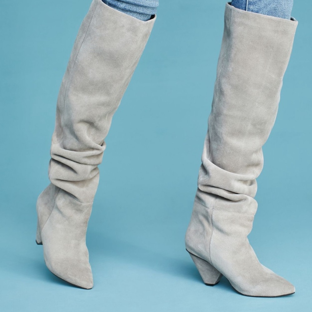 Jeffrey Campbell grey Senita Thigh High / over-The- Knee suede Anthropologie 9.5